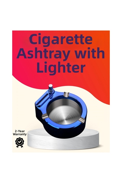 byhodi Scrumieră rotundă din metal cu brichetă integrată, structură durabilă