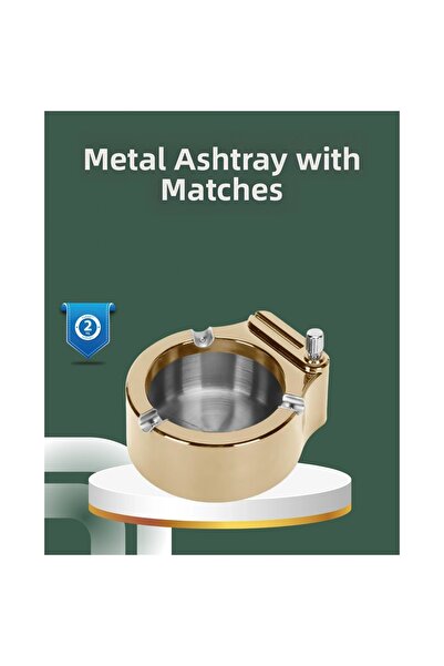 byhodi طفاية سجائر قابلة لإعادة التعبئة مع ولاعة، هيكل متين