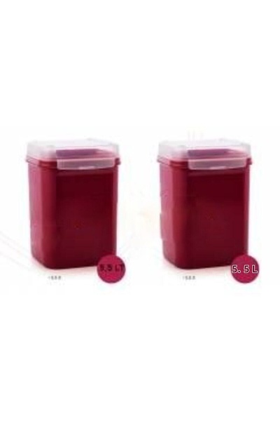 Tupperware Special Square 5.5 Liter Claret Red 2 Pieces