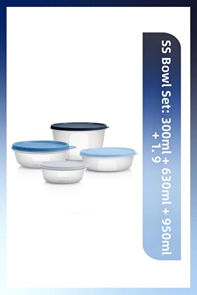 Tupperware Miracle Storage Container 4 pcs SS.BOWL 300ML + 630ML + 950ML+ 1.9 LT