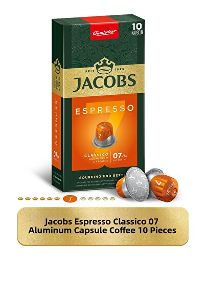 Jacobs Espresso 7 Classico Coffee Capsules Compatible with Nespresso 10 Capsules