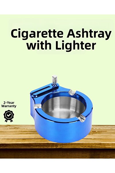 Epilons Scrumieră cu brichetă din oțel inoxidabil, accesoriu elegant pentru masă