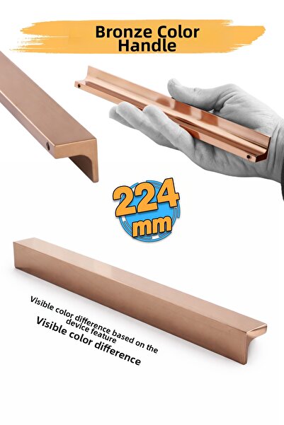 Badem10 Mânere pentru dulapuri de bucătărie, din metal bronz strălucitor, 224...