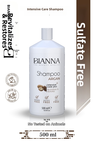 Bianna شامبو 500 مل للعناية بالشعر بزيت الأرغان بدون ملح - منشط وخالي من البا...