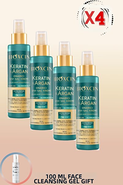 Bioxcin Keratin Argan Repairing Liquid Conditioner 150 ml 4 Pcs + 100ml Facia...