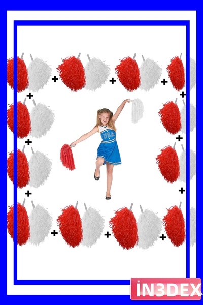 İN3DEX مجموعة بوم بوم باللونين الأحمر والأبيض مكونة من 24 قطعة من مستلزمات ال...