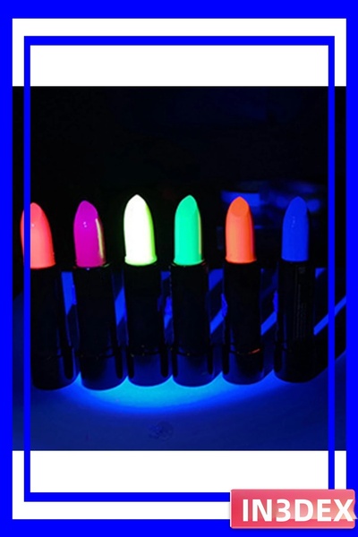 İN3DEX Fluorescent Lip Lipsticks That Glow under Uv Light 6 Colors Option