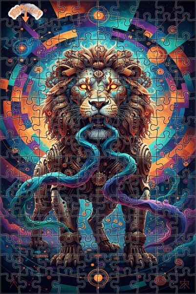 Teona Ahşap Mechanical Lion's Cosmic Dance Double Layer Framed Wooden Puzzle ...