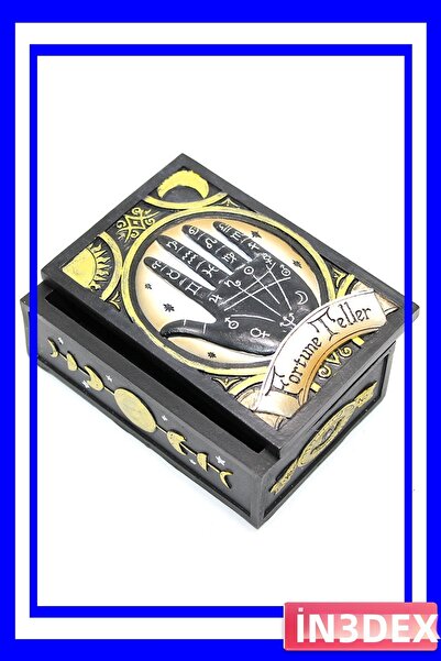 İN3DEX Mystical Patterned Decorative Storage Box with Hand Figure