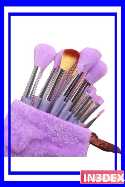 İN3DEX مجموعة فرش مكياج ناعمة الشعيرات مكونة من 13 قطعة متعددة الأغراض