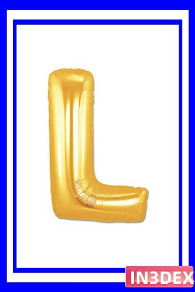 İN3DEX بالون حروف من الفويل بارتفاع 1 متر باللون الأصفر الذهبي