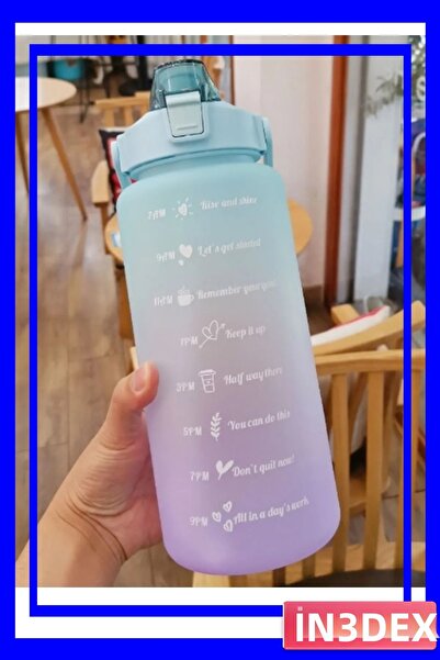 İN3DEX 2 Liter Capacity Water Bottle for Daily Water Consumption Tracking