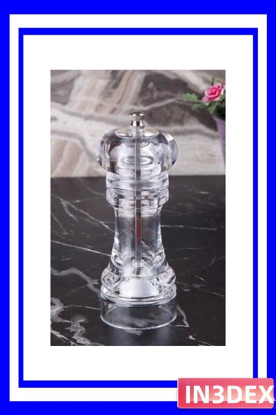 İN3DEX مطحنة توابل من الأكريليك الشفاف مقاس 13 سم محمولة باليد