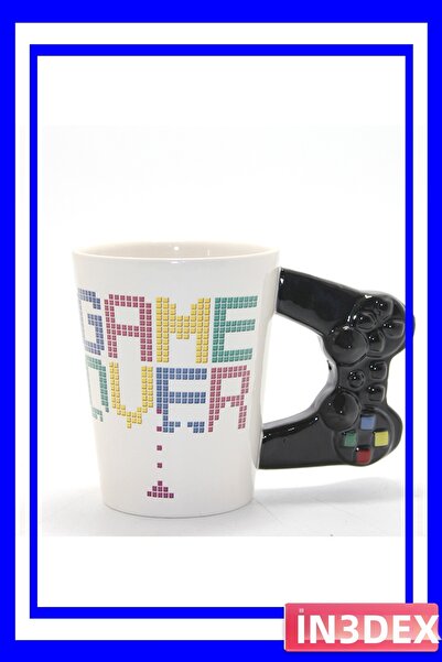 İN3DEX Game Themed Porcelain Cup with Black Console Detail