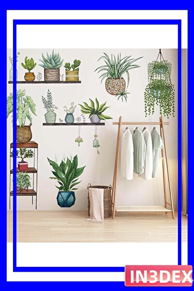 İN3DEX Tropical Plant Patterned Wall Decal 90X35 cm
