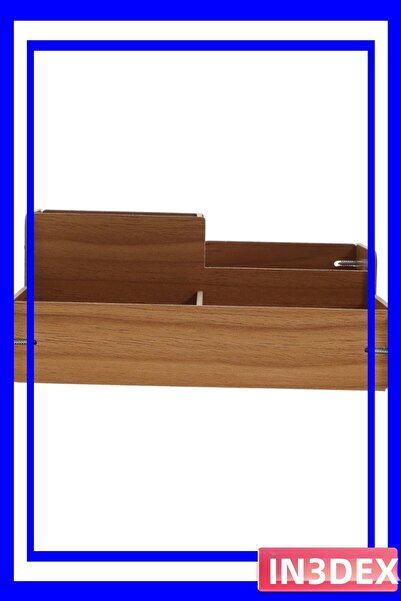 İN3DEX صندوق منظم لمساحة العمل مصنوع من الخشب الطبيعي مع أقسام