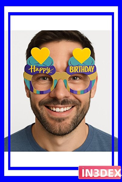 İN3DEX 6 قطع من النظارات الكرتونية بنمط الكب كيك لحفلات أعياد الميلاد