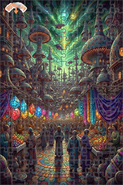 Teona Ahşap لغز خشبي بتصميم سوق الفضاء الرائع، 150 قطعة، مقاس 20x30