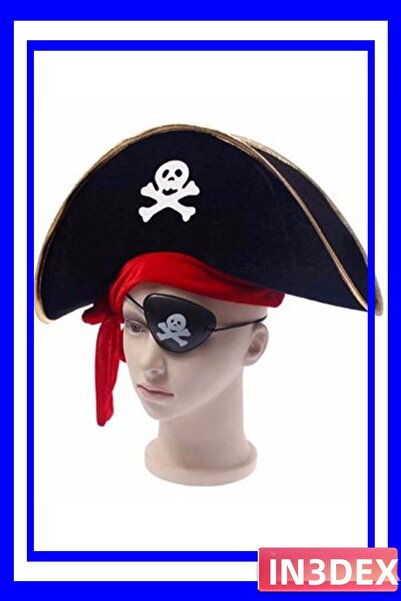 İN3DEX Velvet Pirate Hat and Elastic Eye Patch Set
