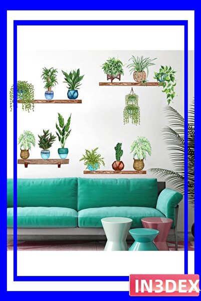 İN3DEX Tropical Leaf Wall Decal Set 10 Pieces 90X35Cm