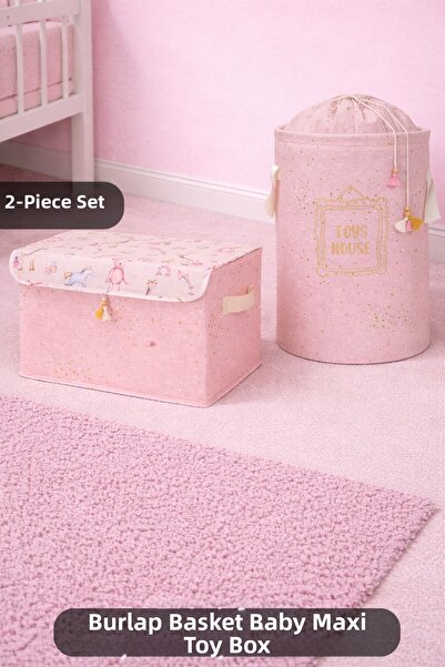 PONÇİK BEBEK Baby Kids Set, Bagged Basket Toy & Clothing Organizing Basket-Ma...