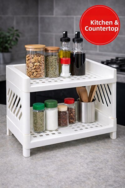 Open Home Concept Raft organizator multifuncțional cu 2 niveluri |   Organiza...