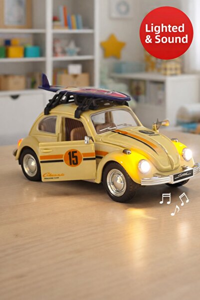 TOYFEST سيارة لعبة تشييك بيراك كلاسيك فوسفوس 17 سم - مع أضواء وصوت، باب قابل ...