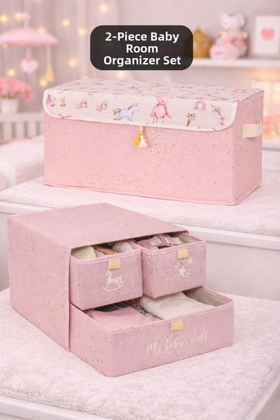 PONÇİK BEBEK Σετ Βρεφικής Φροντίδας Ροζ Οργανωτής 3 Θέσεων Συρτάρι Οργάνωσης ...
