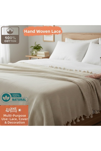 CESSTORE Ces Store Double 100% Cotton Handwoven Pique, Natural Texture, Multi...