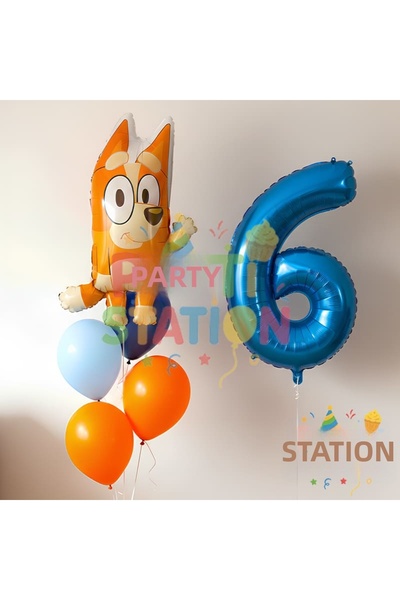 Parti Station مجموعة بالونات من الفويل بتصميم بلوي تشيلي لعمر 6 سنوات - زينة ...