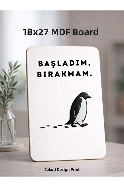 cekud tasarım baskı Masă Minimal Penguin Design 18×27 din MDF (Model 3)
