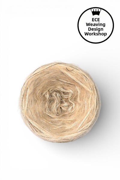 Ece Örgü Tasarım Atölyesi 3 Ply Sand Beige Angora Mixed with Black and Gold Glitter Design Knitting Yarn (200 Gr.)