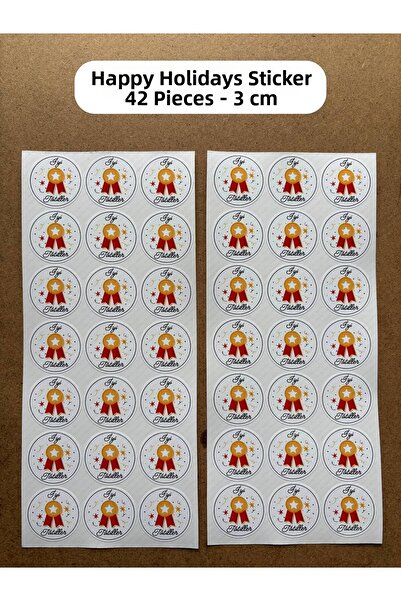 hdsticker Happy Holidays Sticker 42 Pieces 3 cm Teacher Gift Card School Deco...