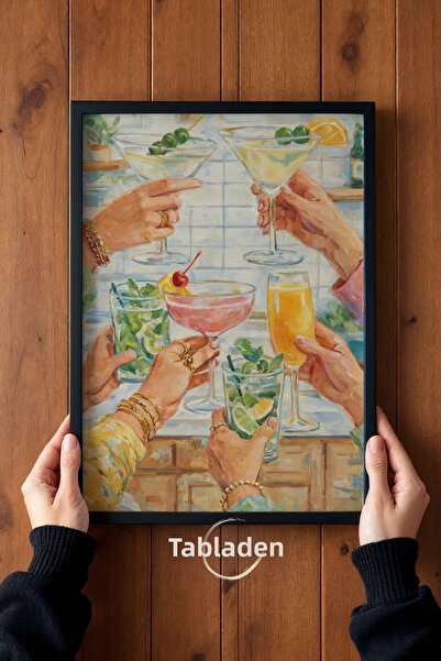 tablodea Коктейл и шампанско тематична стена изкуство TD Модерна бар кухня де...