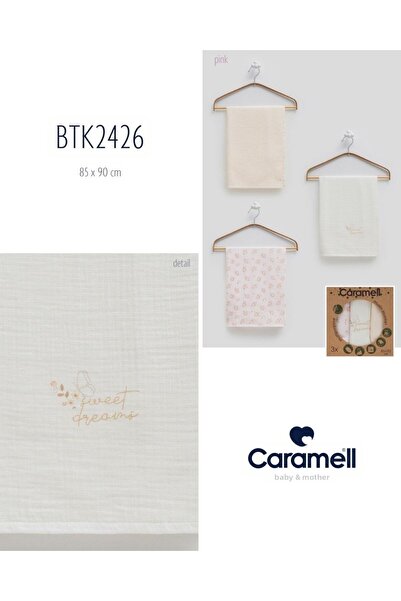 Caramell My Baby Kumsal 80X90 cm 3-Piece Muslin Blanket Bamboo Only Flovers 2426