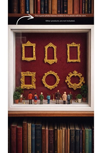 NOVATECH İNOVASYON Gold Mini Frames 6-Piece Home Decoration Museum of Us Vale...