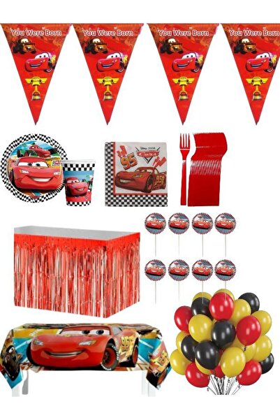 CAVAŞ sun hat Cars Cars Lightning Mcqueen Luxury Ready Birthday Party Supplie...