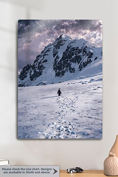 DekorHane Metal Print - but Why, Nihilistic Penguin, Motivational Painting, W...