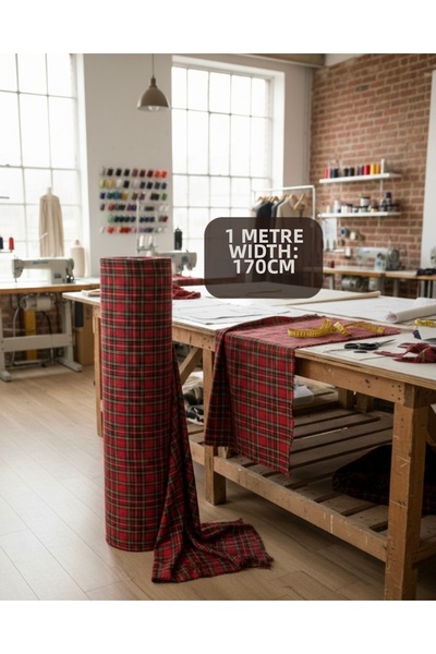 White Alamode Καρό ύφασμα / Ύφασμα με σκωτσέζικο σχέδιο