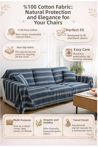 DNR Natural Cotton, Soft Double Pique, Seat Cover, Multi-Purpose Cover 280X300 Cm.