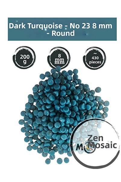 Zen Mozaik حجر فسيفساء زجاجي دائري لأعمال الفسيفساء الفنية - قطر 8 مم (200 جرام)