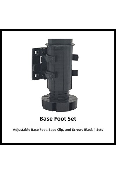 Adilon SET PICIOARE PENTRU BASE, 10 cm, Negru, 4 Seturi