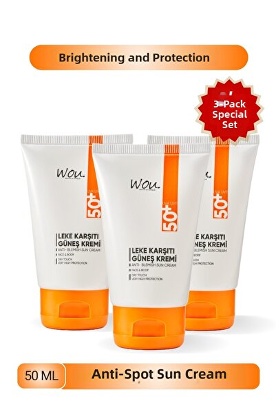WOU World of Unique 3 عبوات من كريم الشمس المضاد للعيوب 50 مل بعامل حماية من ...