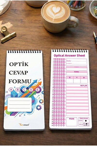 Tieni نموذج الإجابة البصري الحلزوني، مجموعة من 2، 100 صفحة، KPSS، LGS، YDS، A...