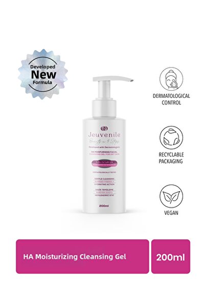 Jeuvenile جل تنظيف الوجه – جل مرطب ومنقي بحمض الهيالورونيك والبانثينول
