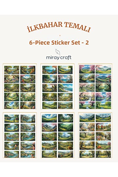 MirayDesign 6 Sheets Spring Themed Sticker Set (12*17 cm)/For Scrapbook, Bull...