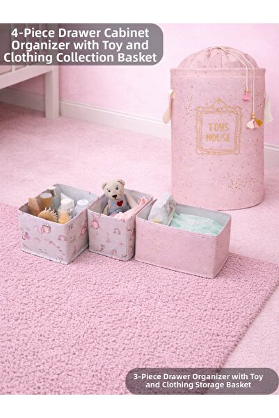PONÇİK BEBEK Σετ 4 τεμαχίων οργανωτών συρταριών για ντουλάπες & κουτί οργάνωσ...