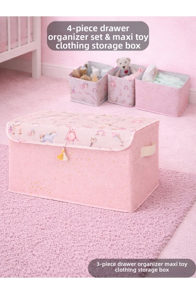 PONÇİK BEBEK Σετ 4 τεμαχίων οργανωτών συρταριών για ντουλάπες & κουτί οργάνωσ...