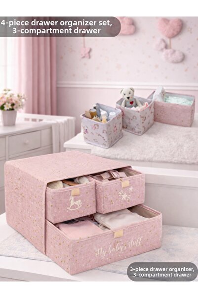 PONÇİK BEBEK Σετ 4 τεμαχίων Οργανωτές Συρταριών για Οργάνωση Ντουλάπας Πτυσσό...