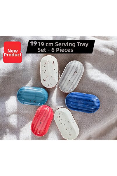 Ganita home Kayık Plate Oval Colored / Serving Plate, Presentation Plate, App...